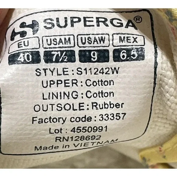 LoveShackFancy Superga Platform Sneakers sz EU 40 US 9 Low Top Yellow Blue Shoes - Picture 12 of 16